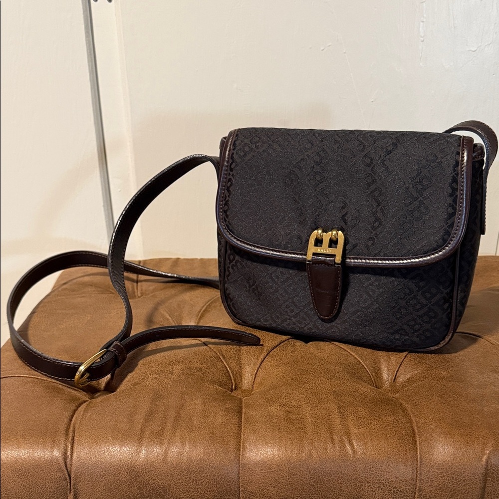 Bally Chic Black and Brown Crossbody Bag